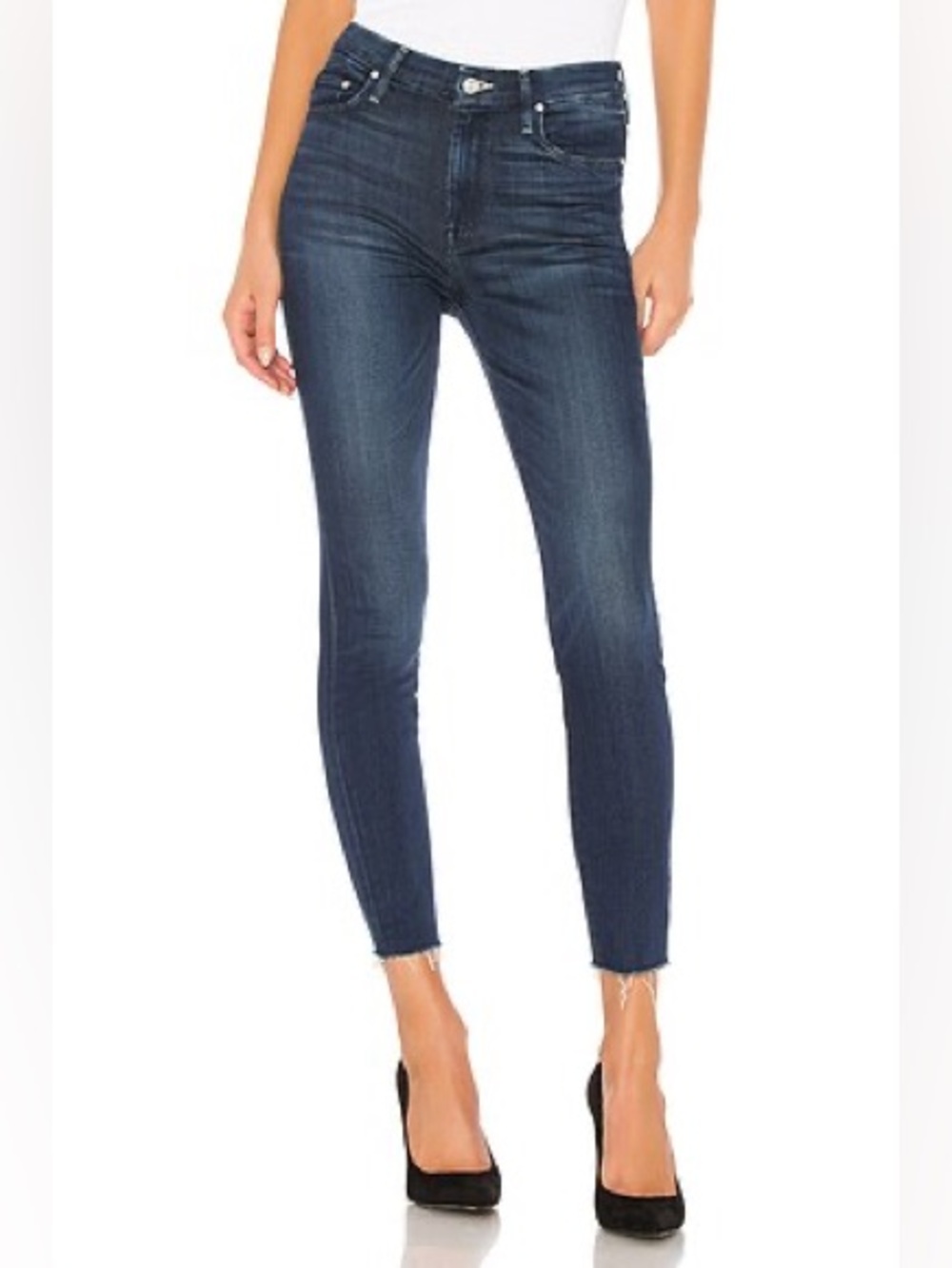 Mother Jeans High Waisted Looker Ankle Fray Tongue and Chic